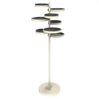 My Glass Studio Floor Tea Stand, Grey - Dia: 43 cm, H: 120 cm