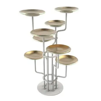 My Glass Studio Petit Fours Stand, Gold - Dia: 26 cm, H: 34 cm