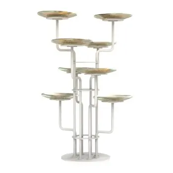 My Glass Studio Petit Fours Stand, Gold - Dia: 26 cm, H: 34 cm