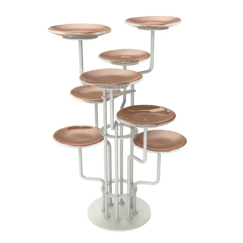 My Glass Studio Petit Fours Stand, Copper - Dia: 26 cm, H: 34 cm