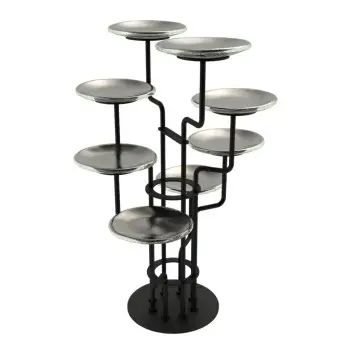 My Glass Studio Petit Fours Stand, Silver - Dia: 26 cm, H: 34 cm