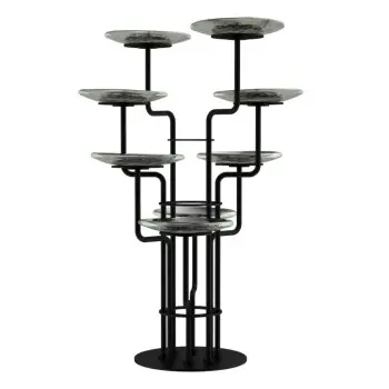My Glass Studio Petit Fours Stand, Silver - Dia: 26 cm, H: 34 cm