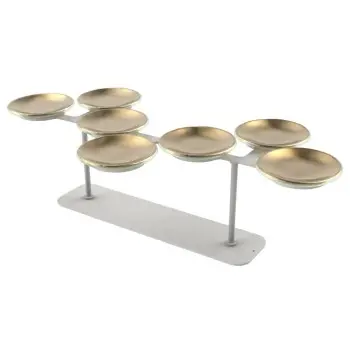 My Glass Studio Petit Fours Stand, Gold - Set of 2 - 47.5 x 27.0 x 12 cm