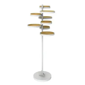 My Glass Studio Floor Tea Stand, White - Dia: 43 cm, H: 120 cm