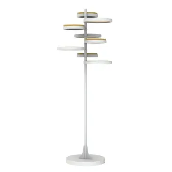 My Glass Studio Floor Tea Stand, White - Dia: 43 cm, H: 120 cm