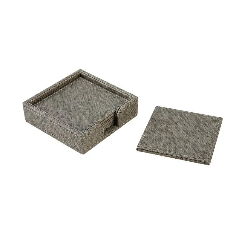 Madrid Collection Coaster Grey Set Of 4 - 4.5 in L x 4.5 in W x 1.4 in H