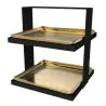 My Glass Studio 2 Tier Cake Stand, Gold - 19.0 x 19.0 x 21.0 cm