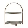My Glass Studio 2 Tier Cake Stand, Black - 27.0 x 25.5 x 32 cm
