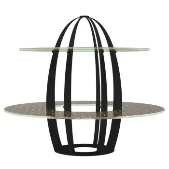 My Glass Studio 2 Tier Cake Stand, Black - Set of 2 - Dia: 42 cm, H: 35 cm