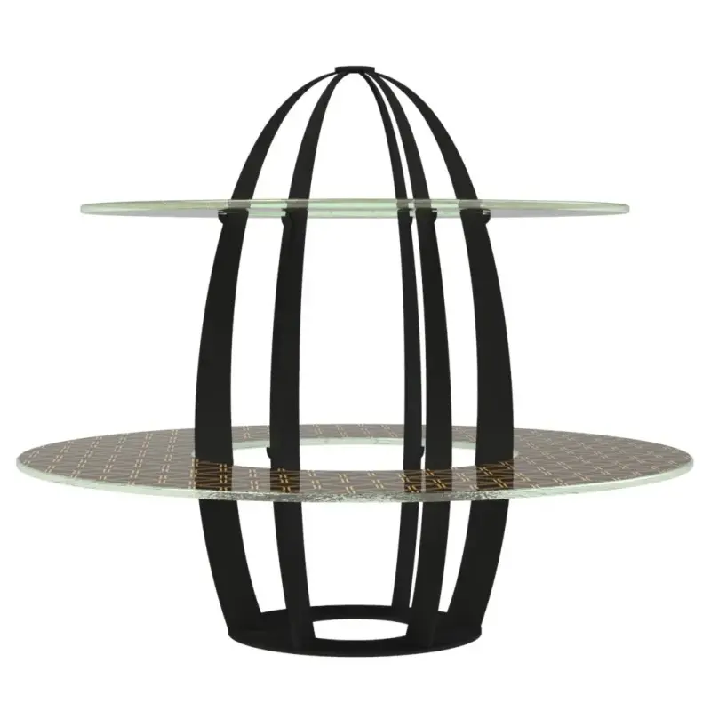 My Glass Studio 2 Tier Cake Stand, Black - Set of 2 - Dia: 42 cm, H: 35 cm