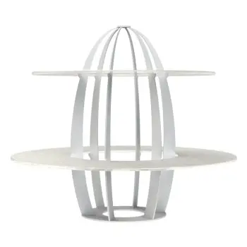 My Glass Studio 2 Tier Cake Stand, White - Set of 2 - Dia: 42 cm, H: 35 cm