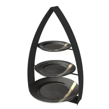 My Glass Studio Tea Stand, Black - Set of 2 - 35.0 x 24.0 x 56 cm