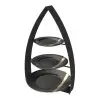 My Glass Studio Tea Stand, Black - Set of 2 - 35.0 x 24.0 x 56 cm