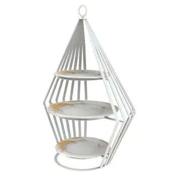 My Glass Studio Tea Stand, White - Set of 2 - 37.0 x 27.0 x 55 cm