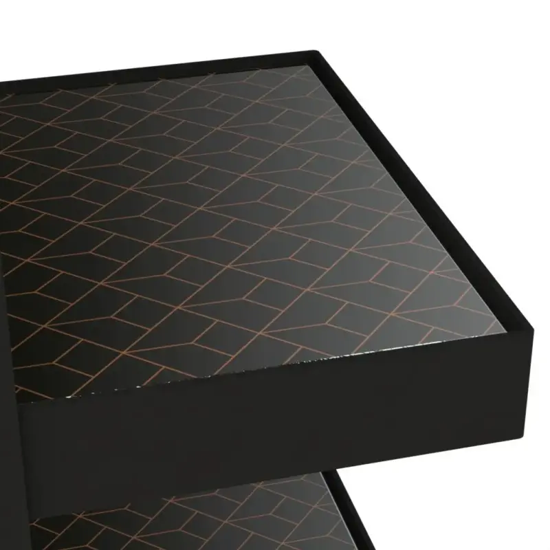 My Glass Studio Tea Stand, Black - Set of 2 - 29.0 x 18.4 x 43.2 cm