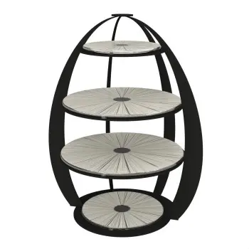 My Glass Studio Tea Stand, Cream - Set of 3 - Dia: 32 cm, H: 41 cm
