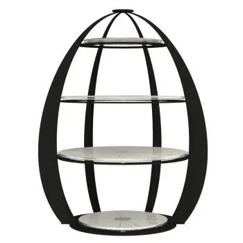 My Glass Studio Tea Stand, Cream - Set of 3 - Dia: 32 cm, H: 41 cm