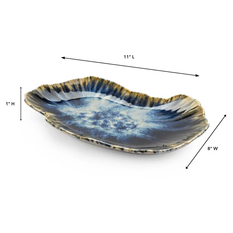 La Mer Collection Platter Blue - 8 in W x 11 - Set of 2 La Mer Collection Platter Blue - 8 in W x 11 - Set of 2