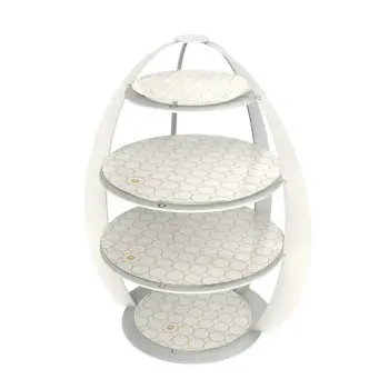 My Glass Studio Tea Stand, White - Set of 3 - Dia: 32 cm, H: 41 cm