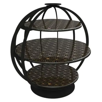 My Glass Studio Tea Stand, Black - Set of 2 - Dia: 39 cm, H: 42 cm