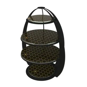 My Glass Studio Tea Stand, Black - Set of 3 - Dia: 32 cm, H: 41 cm