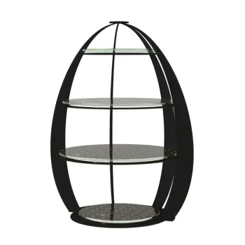 My Glass Studio Tea Stand, Black - Set of 3 - Dia: 32 cm, H: 41 cm