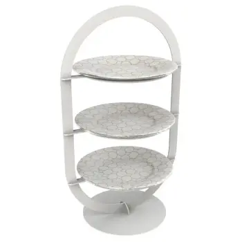 My Glass Studio Tea Stand, White - Set of 2 - 33.0 x 23.0 x 55 cm