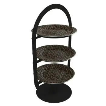 My Glass Studio Tea Stand, Black - Set of 2 - 33.0 x 23.0 x 55 cm