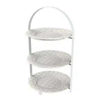 My Glass Studio Tea Stand, White - Set of 2 - 27.0 x 25.6 x 45.9 cm