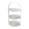 My Glass Studio Tea Stand, White - Set of 2 - 27.0 x 25.6 x 45.9 cm