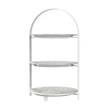 My Glass Studio Tea Stand, White - Set of 2 - 27.0 x 25.6 x 45.9 cm