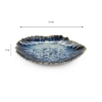 La Mer Collection Main Plate Blue - 11“ Dia x 1 in H - Set of 3