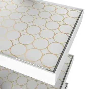 My Glass Studio Tea Stand, White - Set of 2 - 29.0 x 18.4 x 43.2 cm