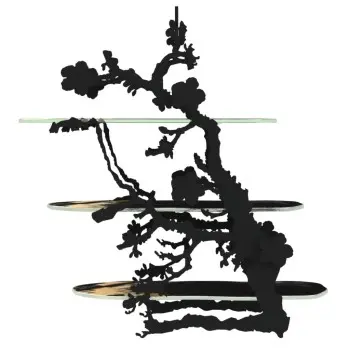 My Glass Studio Tea Stand, Black - Set of 2 - 38.2 x 14.5 x 37 cm