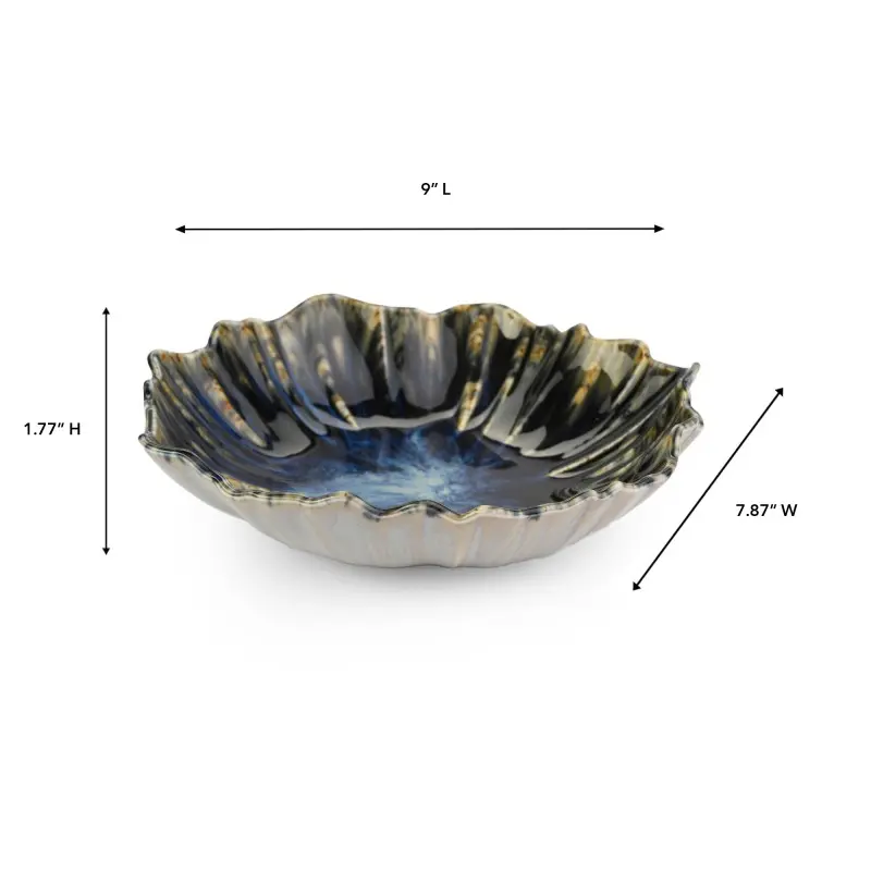 La Mer Collection Deep Plate Blue - 8 in W x 9 - Set of 6