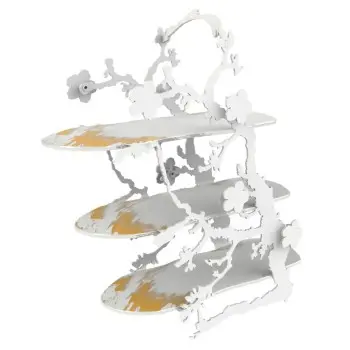 My Glass Studio Tea Stand, White - Set of 2 - 38.2 x 14.5 x 37 cm