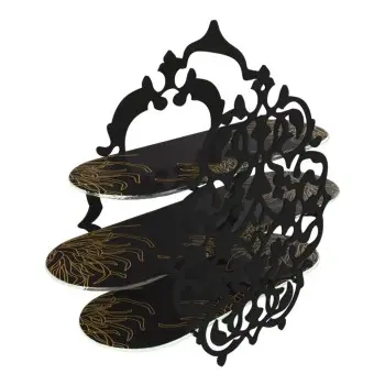 My Glass Studio Tea Stand, Black - Set of 2 - 37.5 x 12.6 x 29 cm