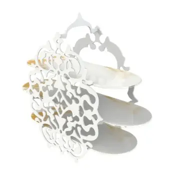 My Glass Studio Tea Stand, White - Set of 2 - 37.5 x 12.6 x 29 cm