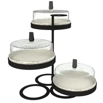 My Glass Studio Tea Stand, Cream - 38.1 x 35.7 x 34 cm