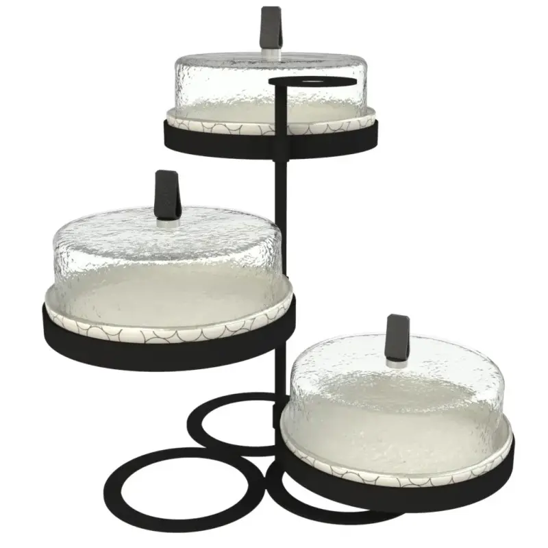 My Glass Studio Tea Stand, Cream - 38.1 x 35.7 x 34 cm