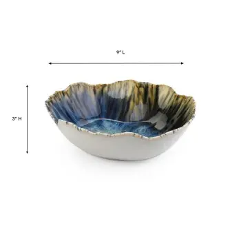 La Mer Collection Bowl Blue - 8 in W x 9 - Set of 6