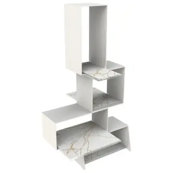 My Glass Studio Tea Stand, White - Set of 2 - 22.0 x 19.0 x 39 cm
