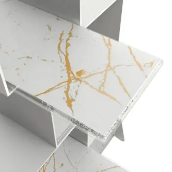 My Glass Studio Tea Stand, White - Set of 2 - 22.0 x 19.0 x 39 cm