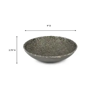 Jerome Collection Medium Bowl Charcoal - 9 in Dia 2.75“H