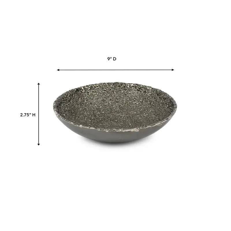 Jerome Collection Medium Bowl Charcoal - 9 in Dia 2.75“H