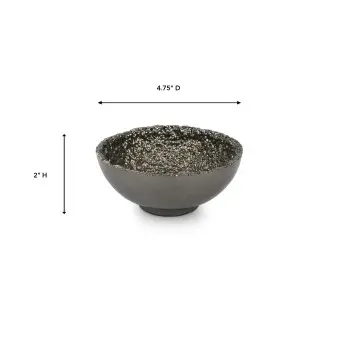 Jerome Collection Small Bowl Charcoal - 4.75 in Dia x 2