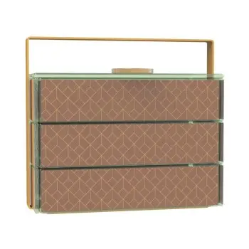 My Glass Studio Bento Box, Brown - Set of 2 - 22.8 x 13.0 x 20 cm