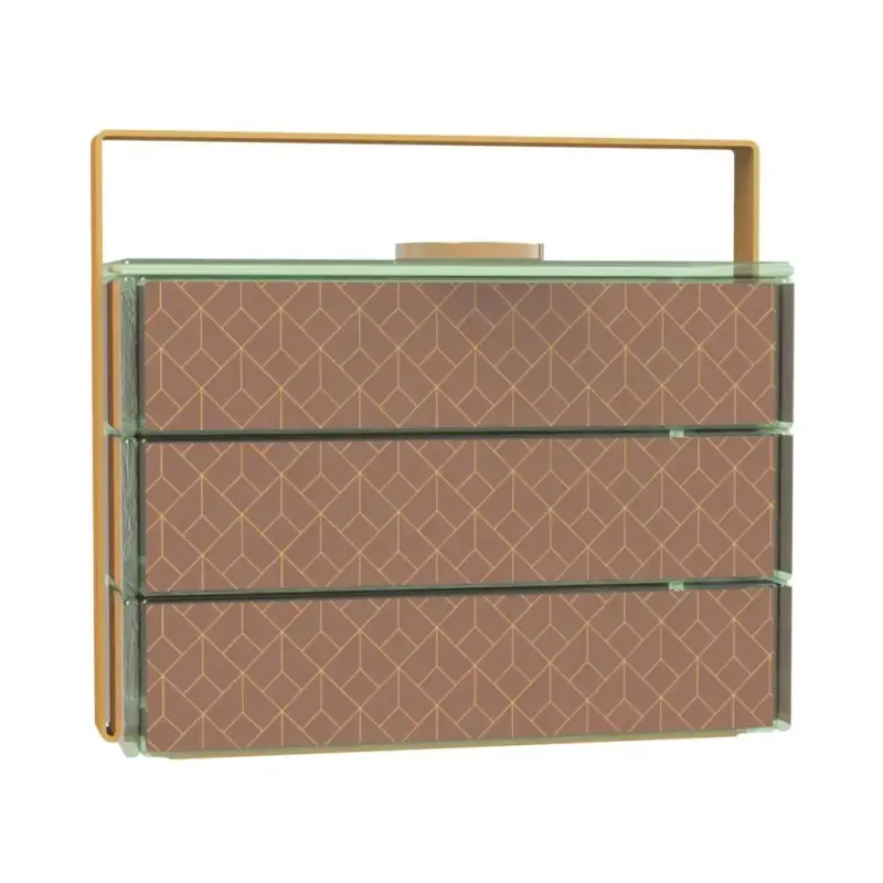 My Glass Studio Bento Box, Brown - Set of 2 - 22.8 x 13.0 x 20 cm