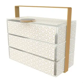 My Glass Studio Bento Box, White - Set of 2 - 22.8 x 13.0 x 20 cm