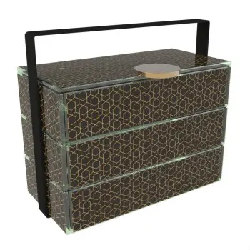 My Glass Studio Bento Box, Black - Set of 2 - 22.8 x 13.0 x 20 cm